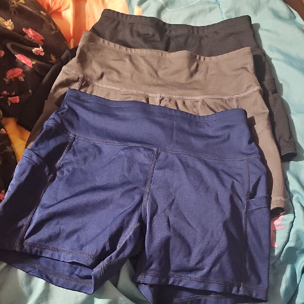 Women's Blue and Gray Shorts